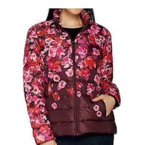 Isaac Mizrahi live! Down Floral Puffer Jacket